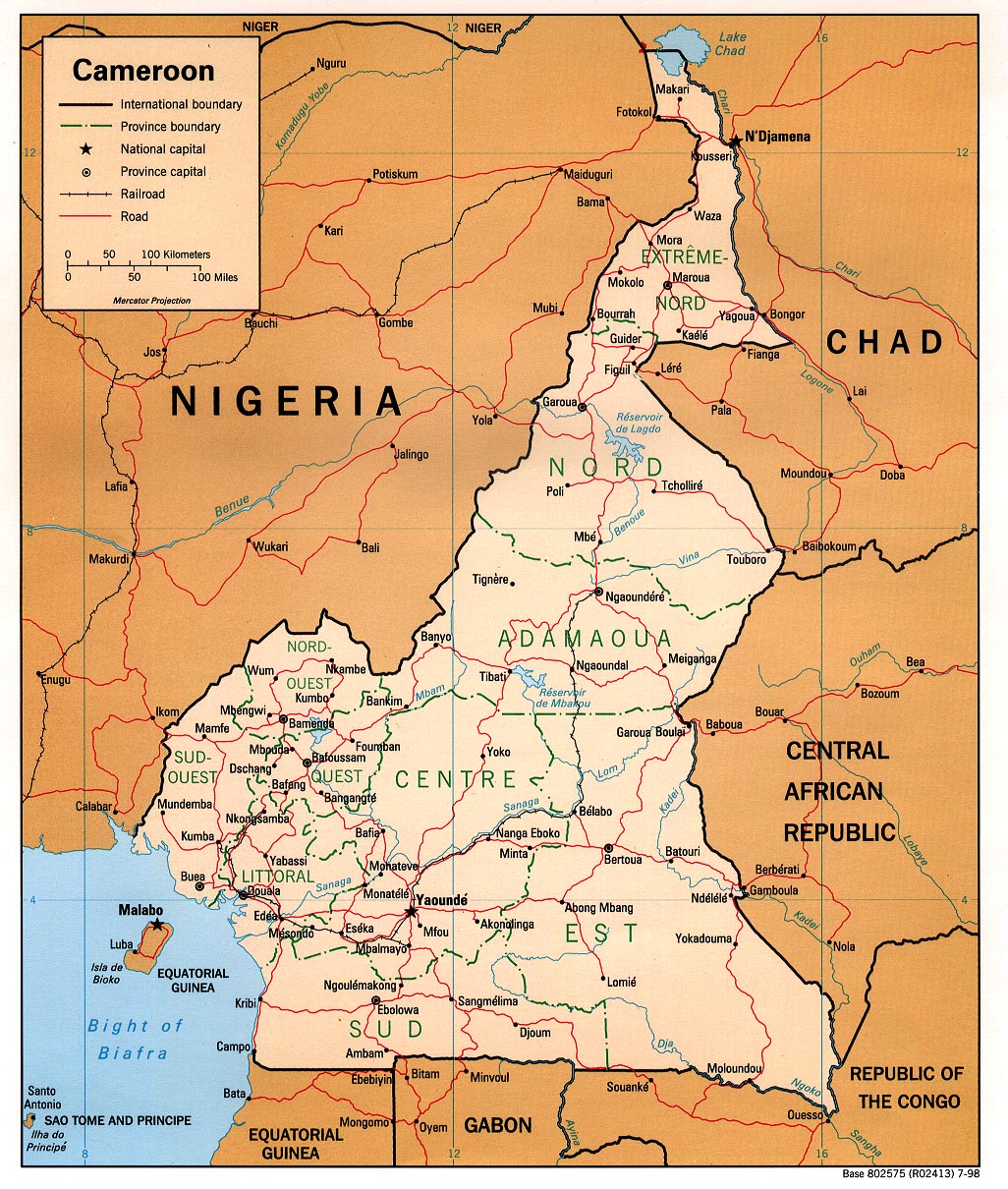 Map of Cameroon Map of Cameroon