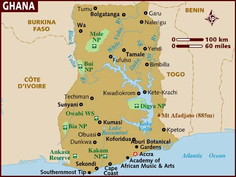 map of Ghana map of Ghana