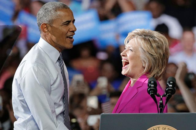 Barack Obama with Hillary Clinton