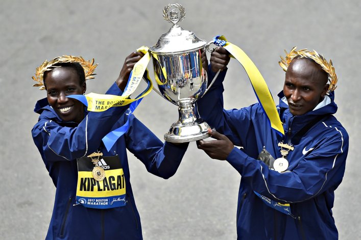 Edna Kiplagat and Geoffrey Kirui Boston Marathon 2017