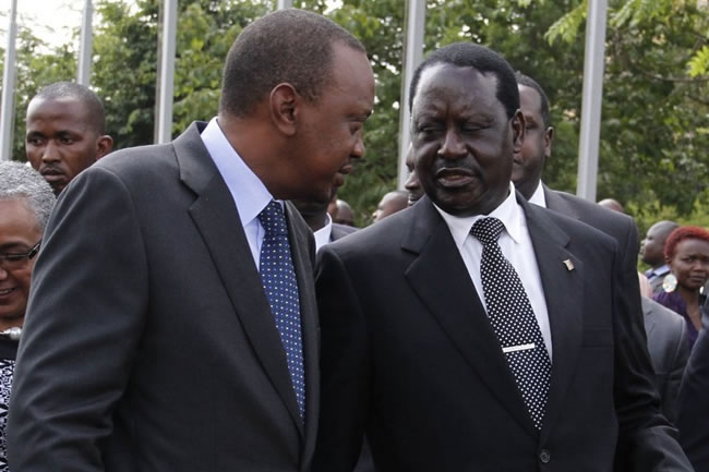 Uhuru Kenyatta with Raila Odinga - Kenya