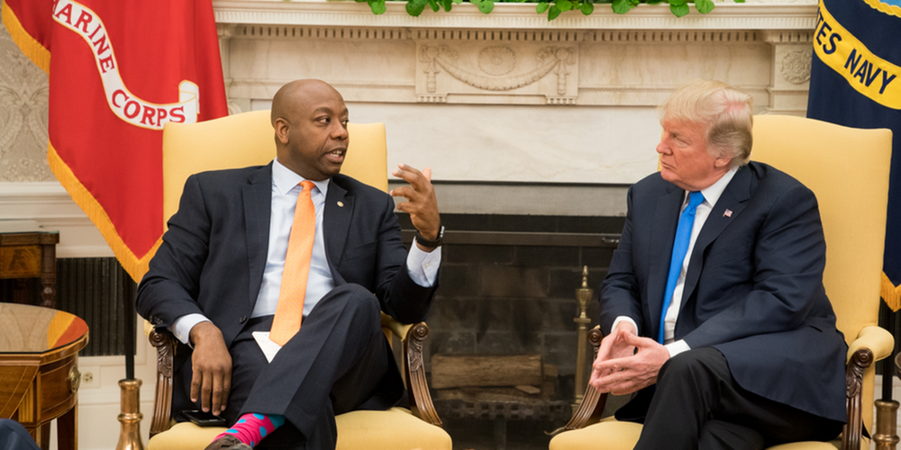 Sen. Tim Scott meets Pres. Donald Trump to discuss matters of race and injustice
