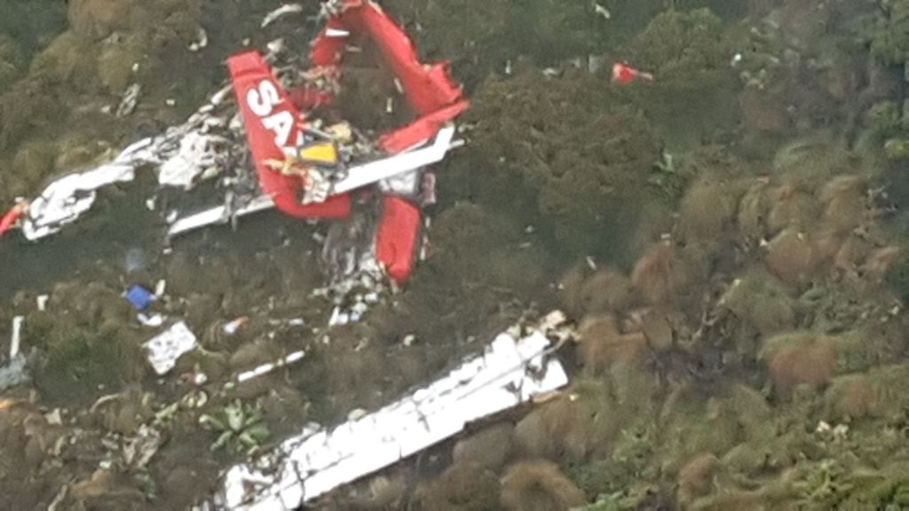 screen grab of plane wreckage - Kenya