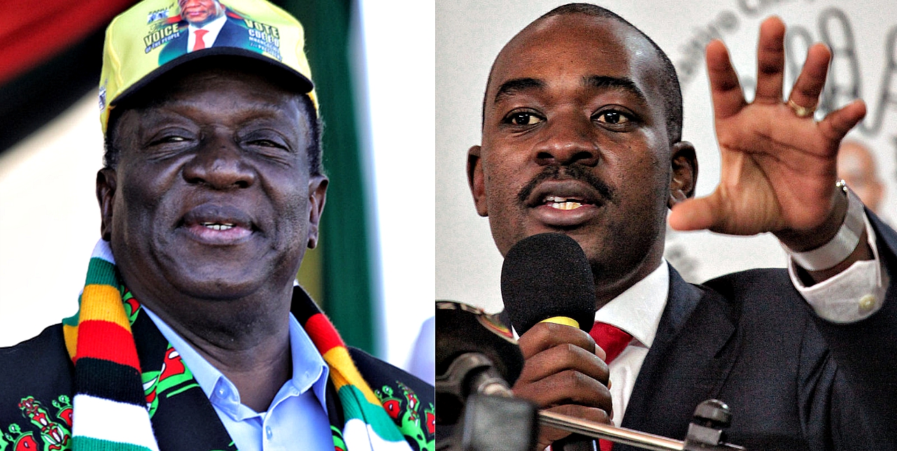 Emmerson Mnangagwa and Nelson Chamisa of Zimbabwe