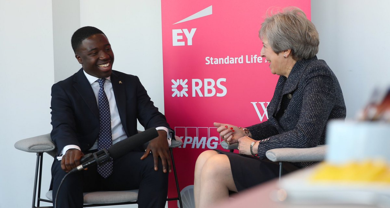 Reggie Nelson with Theresa May
