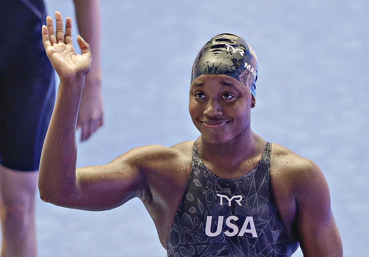 Simone Manuel became the second woman to win multiple titles in the 100 free at the world championships