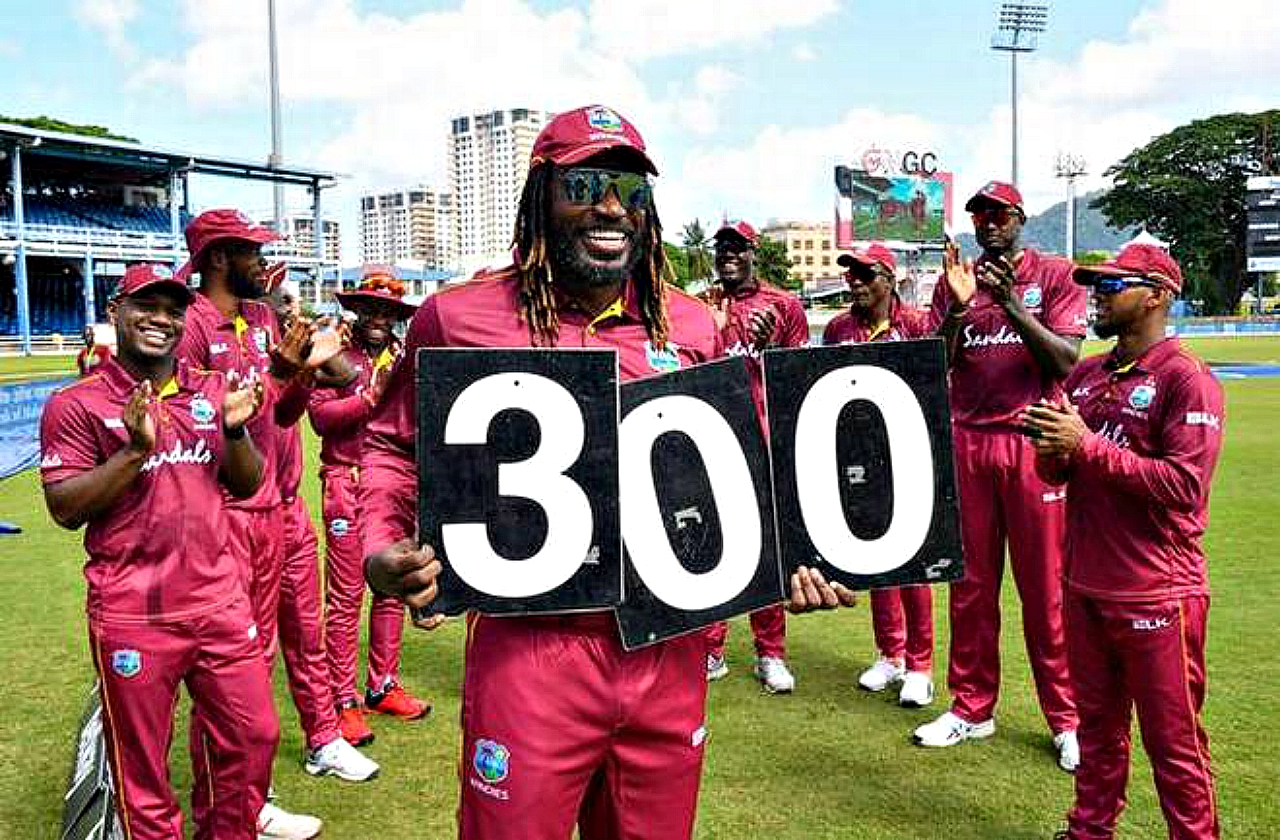 Chris Gayle passes Brian Lara's Windies run record in 300th ODI