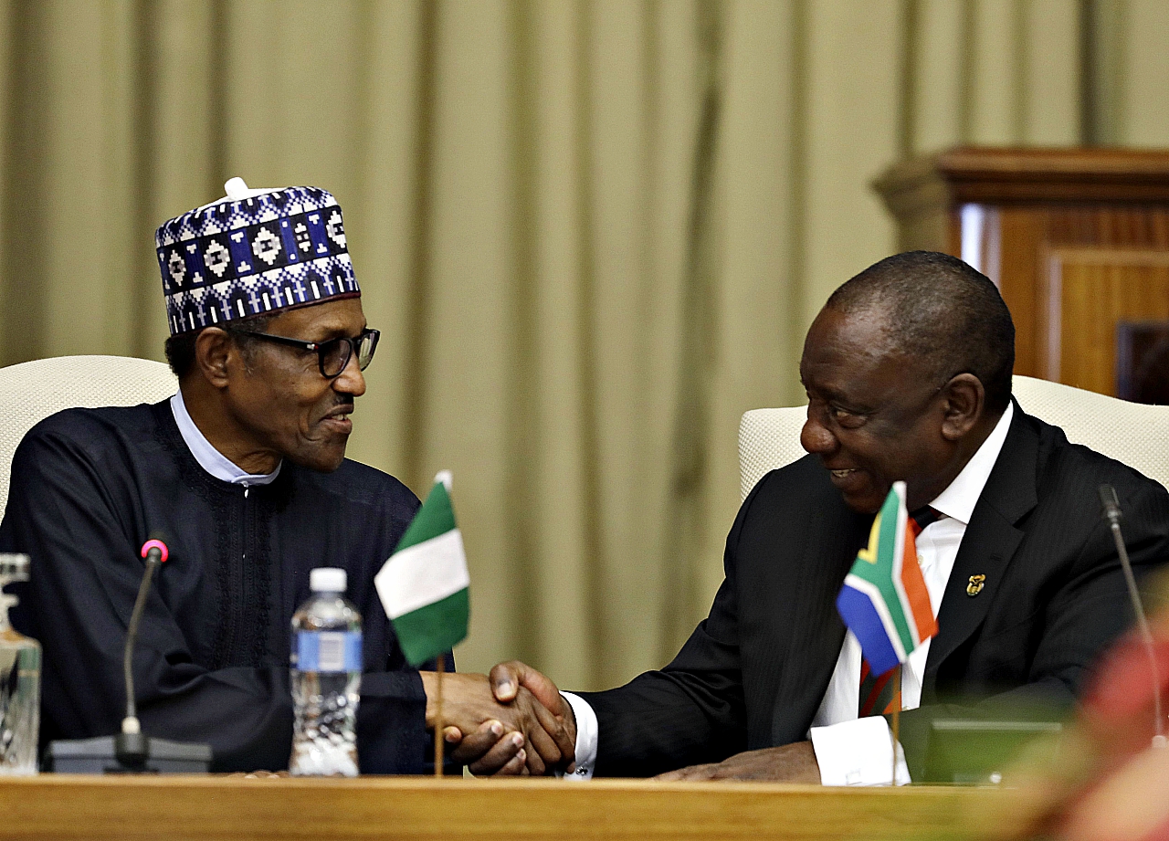 Nigeria’s leader in South Africa after attacks on foreigners