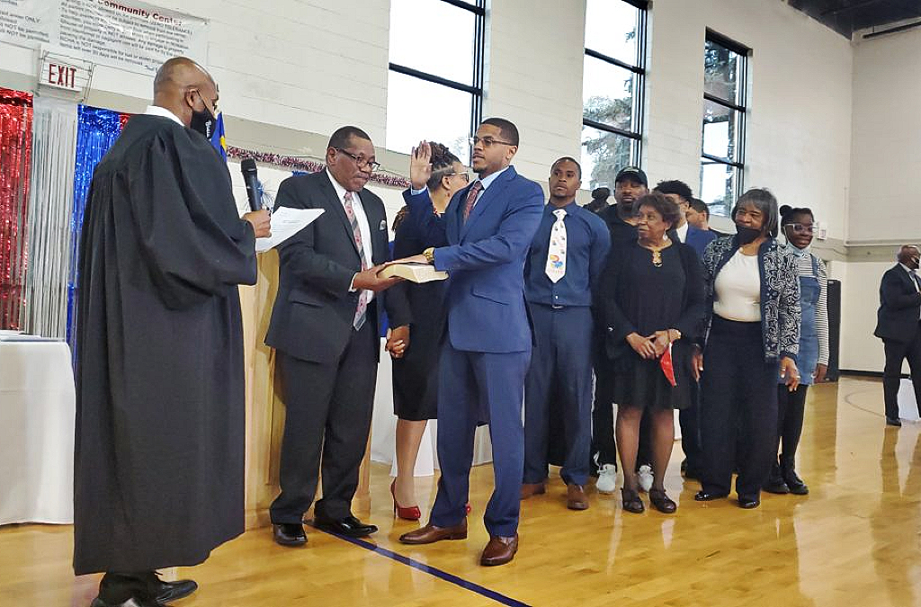 Darren E. Bryant takes office in the village of Robbins as the youngest Black mayor in Illinois history