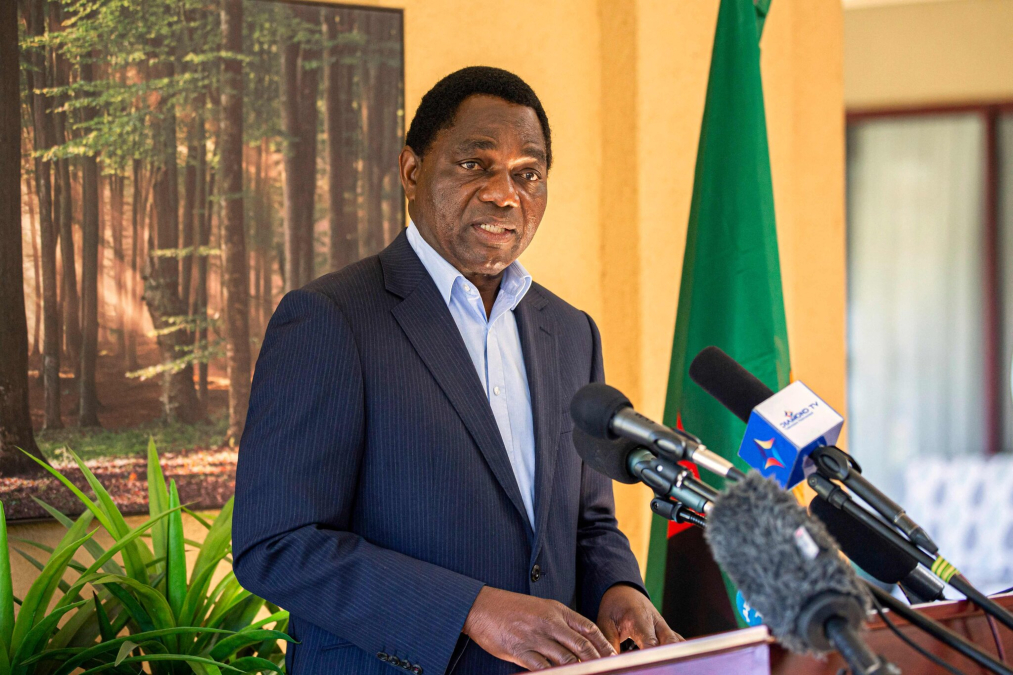 Hakainde Hichilema sworn in as new president of Zambia
