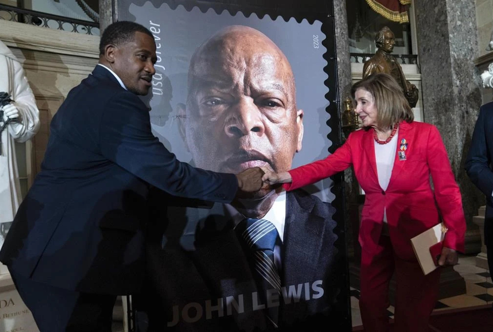 Stamp of civil rights icon John Lewis unveiled in ceremony at the US Capitol