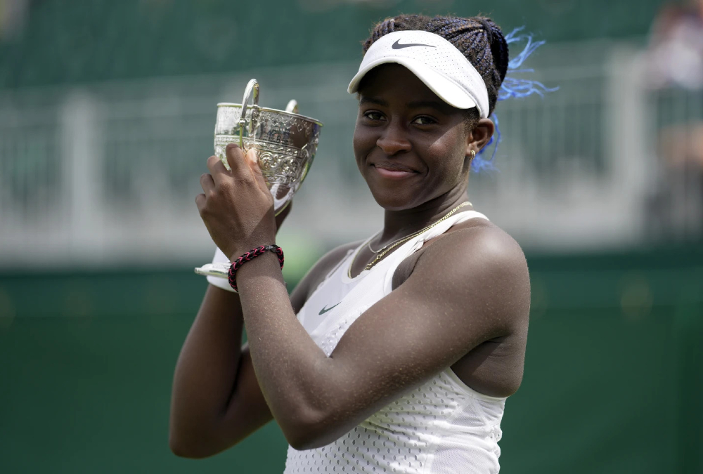 Clervie Ngounoue of the U.S. wins the girls singles titles at Wimbledon