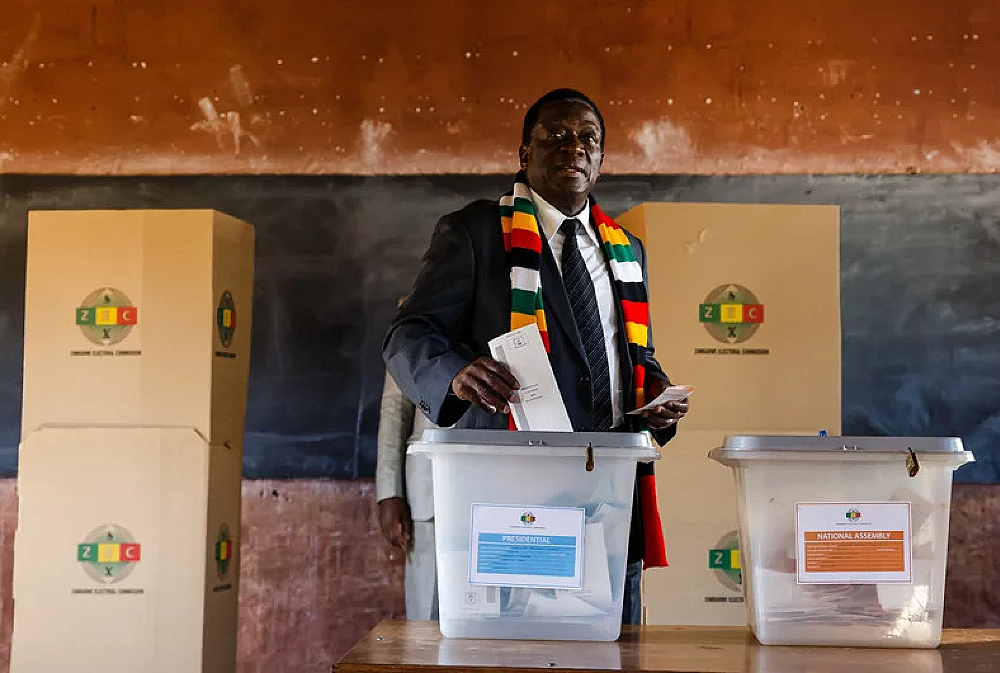 Zimbabwe's president declared election winner, opposition rejects result