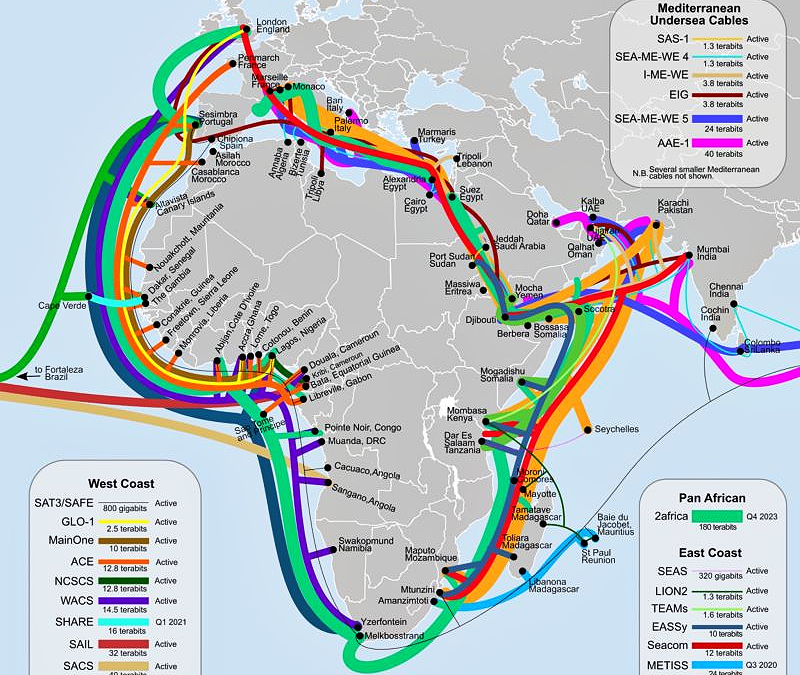 Widespread internet disruptions throughout East and Southern Africa reported