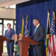 Jamaican Prime Minister Andrew Holness and U.S. Secretary of State Marco Rubio at a press conference discussing the Cuban doctor program and U.S. policy concerns.