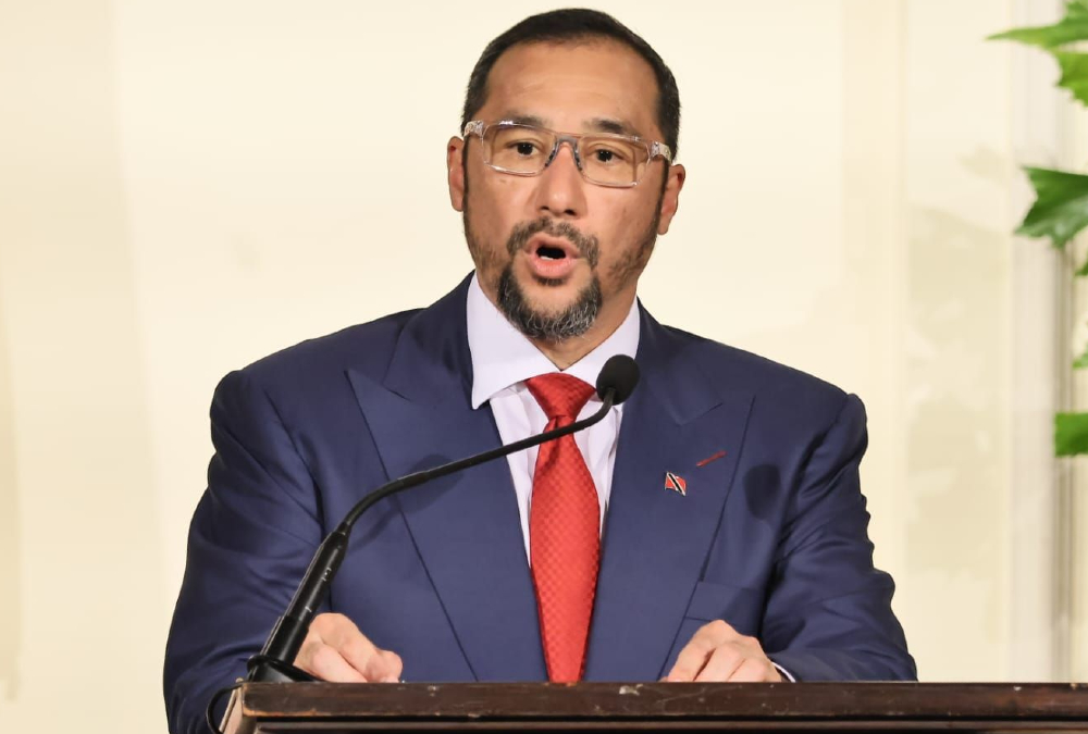 Stuart Young sworn in as the eighth Prime Minister of Trinidad & Tobago, succeeding Keith Rowley in a ceremony attended by officials and family.