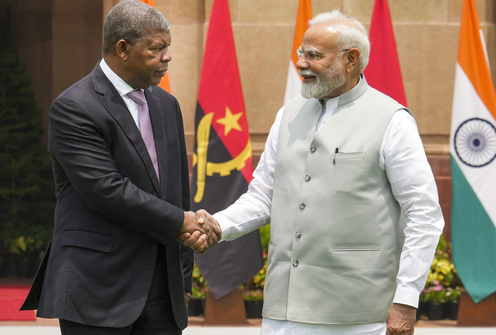 President João Lourenço of Angola meets Indian Prime Minister Narendra Modi in New Delhi to strengthen India-Angola strategic partnership in 2025