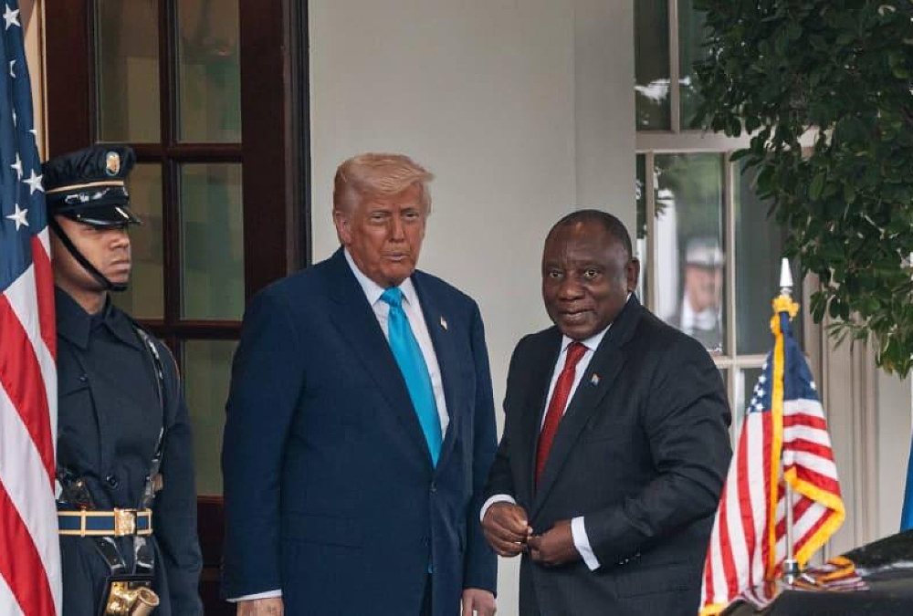 US President Donald Trump meeting with South African President Cyril Ramaphosa at the White House