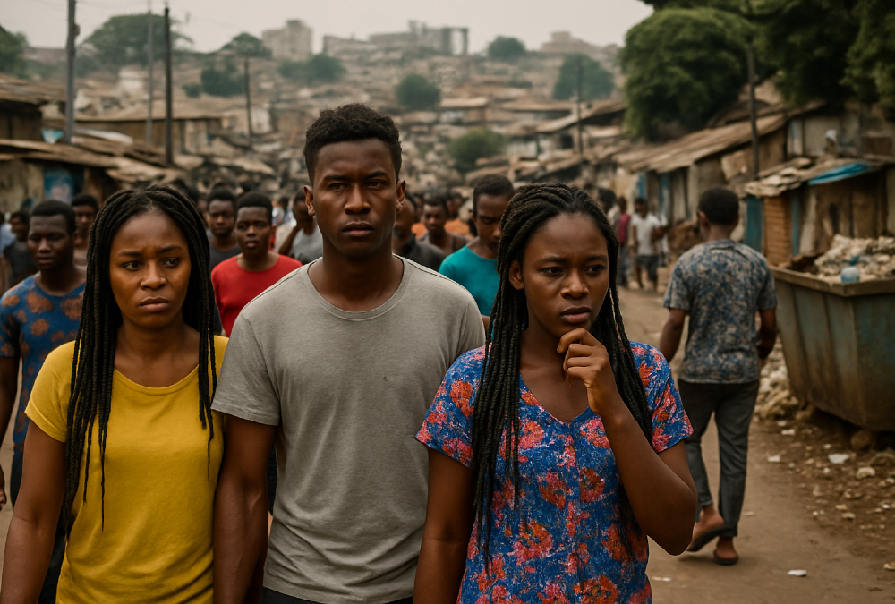 Young and diverse population of Africa facing urban challenges with rapid city growth, sanitation issues, and need for sustainable infrastructure development.