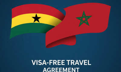 Ghana and Morocco flags symbolizing visa-free travel agreement to promote African integration and regional mobility.