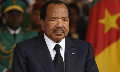 Cameroonian President Paul Biya at a public event, symbolizing over four decades of political power amid national challenges and calls for reform.
