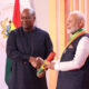Indian Prime Minister Narendra Modi during a state visit in Accra, symbolizing the strengthening Ghana-India strategic partnership in trade, security, and development.