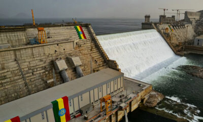 Aerial view of the Grand Ethiopian Renaissance Dam (GERD) on the Nile River in Ethiopia