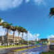 View of the Eastern Caribbean Central Bank headquarters in St. Kitts & Nevis