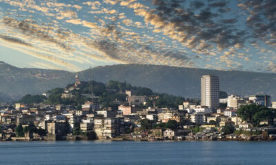 Aerial view of Freetown, Sierra Leone, showcasing coastal infrastructure and urban development symbolizing the country’s growing investment potential in West Africa.