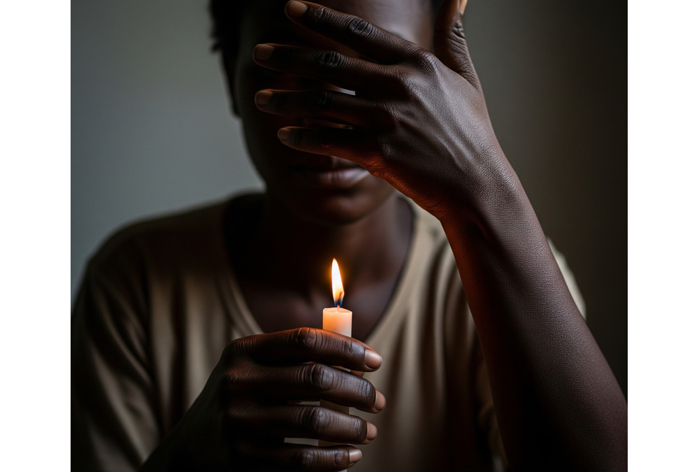 Portrait of a sexual violence survivor in the Central African Republic advocating for justice and healing amid ongoing conflict.