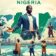 A dynamic illustration of Nigeria’s rising global economic influence, featuring interconnected trade routes, Nigerian-owned multinational enterprises, and cultural icons, symbolizing the nation’s shift from exporting goods to building global power and enterprise.