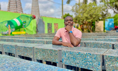 Ghanaian entrepreneur Makafui Awuku creating durable school desks from recycled plastic waste to reduce pollution and support education
