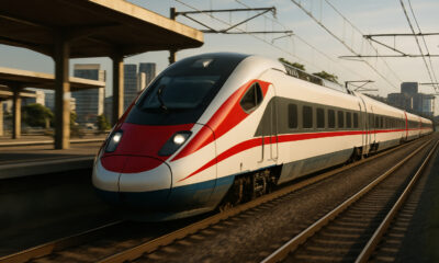 High-speed train in Africa traveling through modern rail infrastructure, symbolizing efforts toward continental connectivity under the African Continental Free Trade Area (AfCFTA).