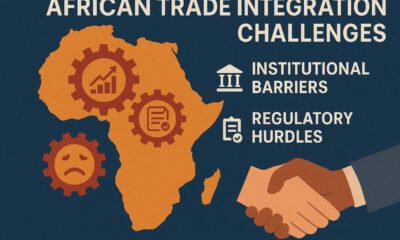 African trade integration challenges, highlighting institutional barriers, regulatory hurdles, and efforts to harmonize policies under AfCFTA.