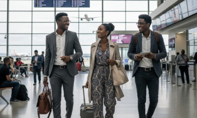 Young African professionals and tourists benefiting from Burkina Faso’s new online visa waiver system.