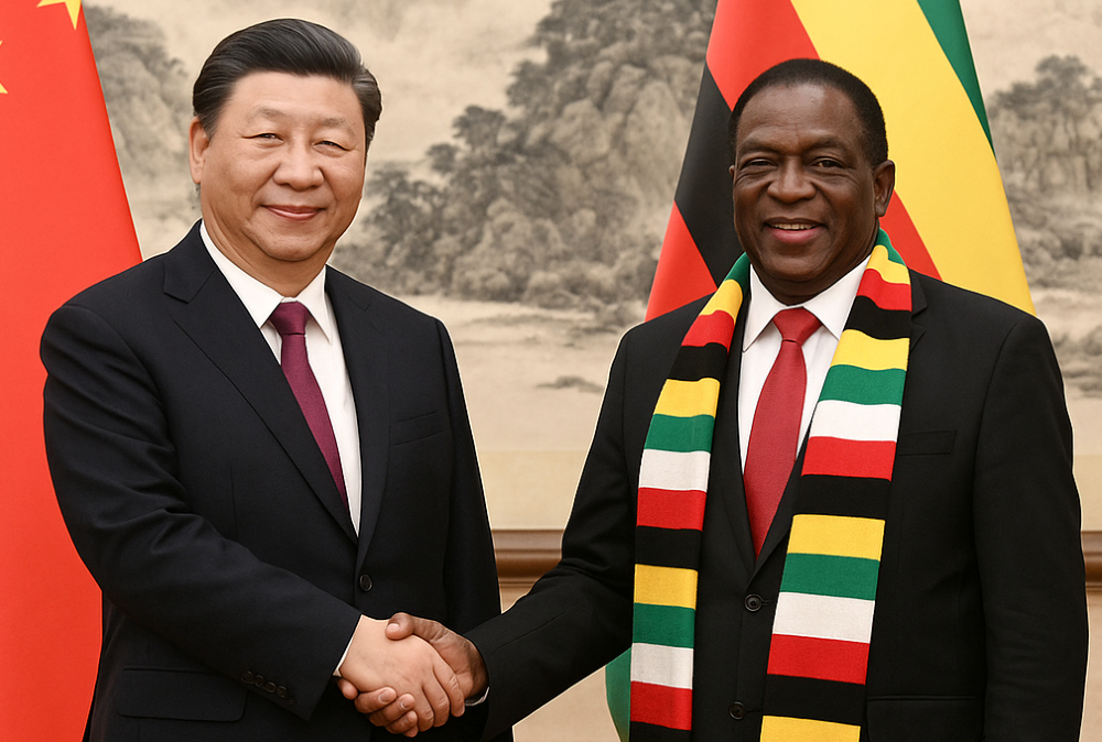 Xi Jinping and Zimbabwean President discussing historical ties and resource diplomacy in Africa