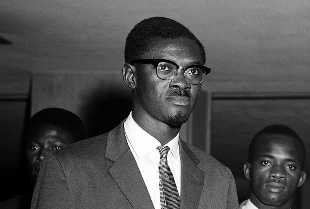 Portrait of Patrice Lumumba, first Prime Minister of independent Congo, symbolizing African identity, unity, and sovereignty, and a champion of Pan-Africanism and economic independence.
