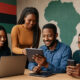 Young Africans collaborating across borders through digital technology, symbolizing the new Pan-Africanism driven by youth innovation, startups, and diaspora investment