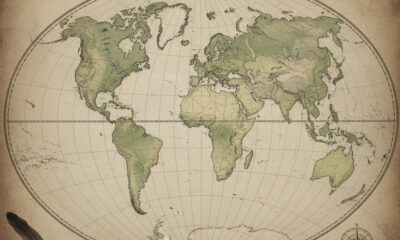 World map showing the Mercator projection distortion, with Africa appearing smaller than its true size compared to other continents.