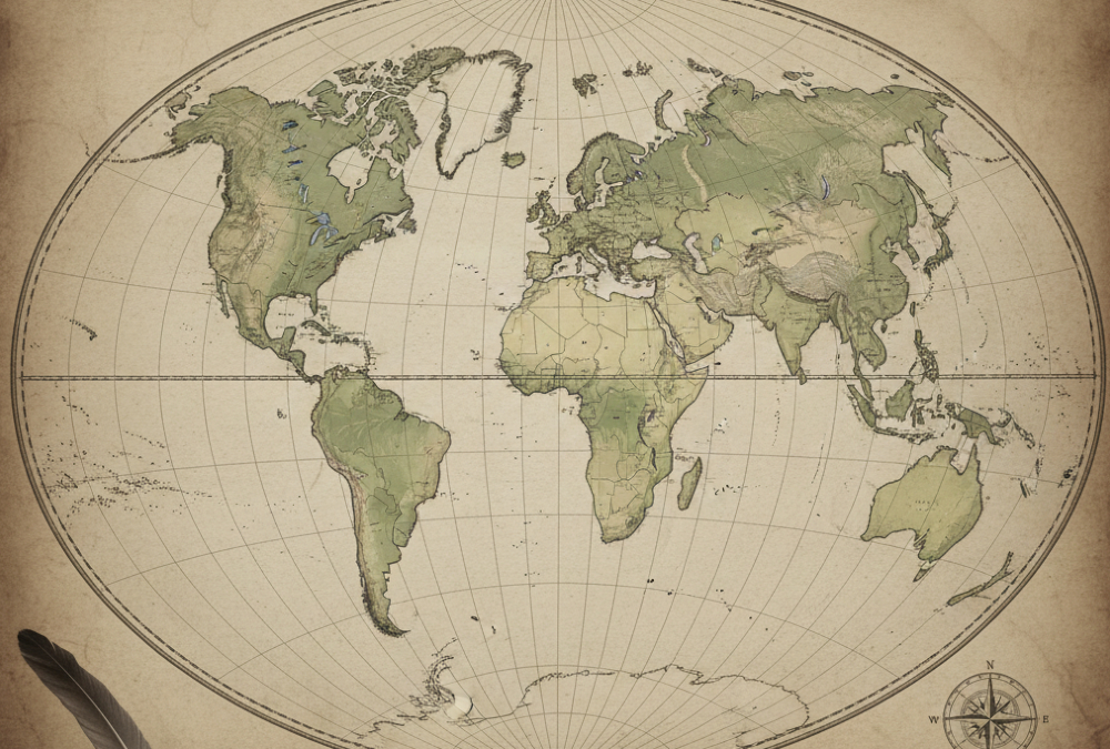 World map showing the Mercator projection distortion, with Africa appearing smaller than its true size compared to other continents.