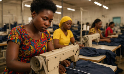 African textile factory workers assembling clothing for export to the United States under AGOA, supporting jobs and economic growth in Sub-Saharan Africa through preferential trade access.