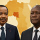 Paul Biya and Alassane Ouattara highlighting Africa’s leadership succession challenges and political stability concerns in Cameroon and Ivory Coast.