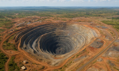 Aerial view of Zambia’s copper mining operations representing the country’s $12 billion investment boom and renewed economic growth under President Hakainde Hichilema.