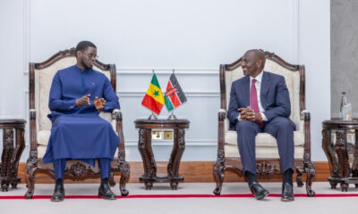Senegalese President Bassirou Diomaye Faye and Kenyan President William Ruto at State House, Nairobi, marking the signing of a 90-day visa-free travel agreement between Kenya and Senegal.