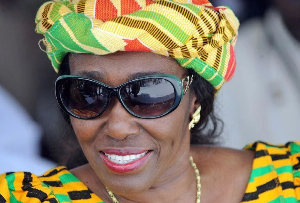 Portrait of Nana Konadu Agyeman-Rawlings, former First Lady of Ghana and prominent women’s rights advocate.