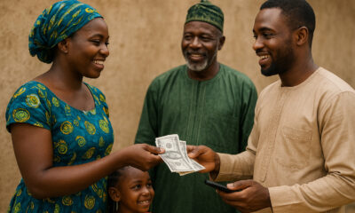 African family receives remittance money from a family member abroad, symbolizing the vital role of diaspora support in strengthening household economies across Africa.
