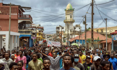 Young activists in Antananarivo, Madagascar, marching under the #GenZMada banner calling for President Rajoelina’s resignation and systemic change.