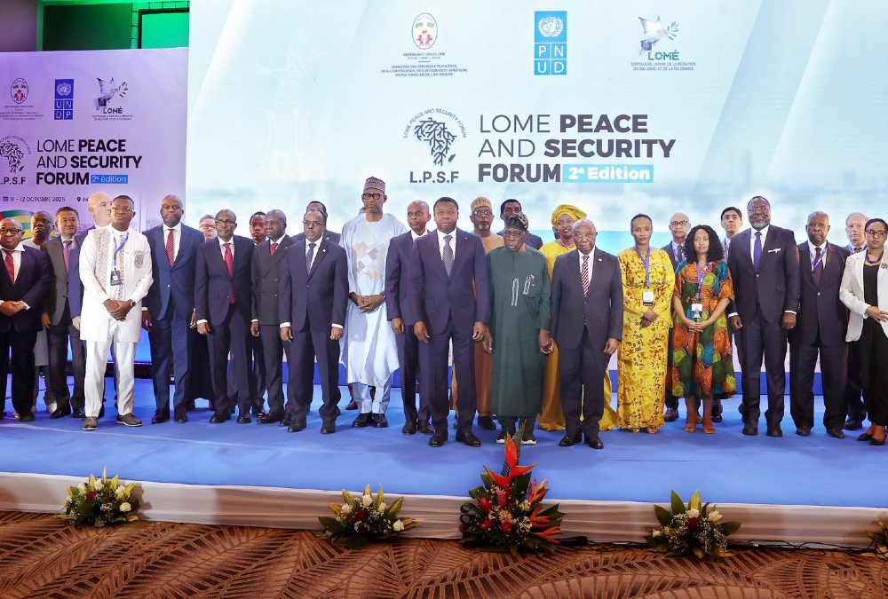 African and international security experts, diplomats, and youth leaders engaged in high-level dialogue at the 2025 Lomé Peace and Security Forum in Togo.