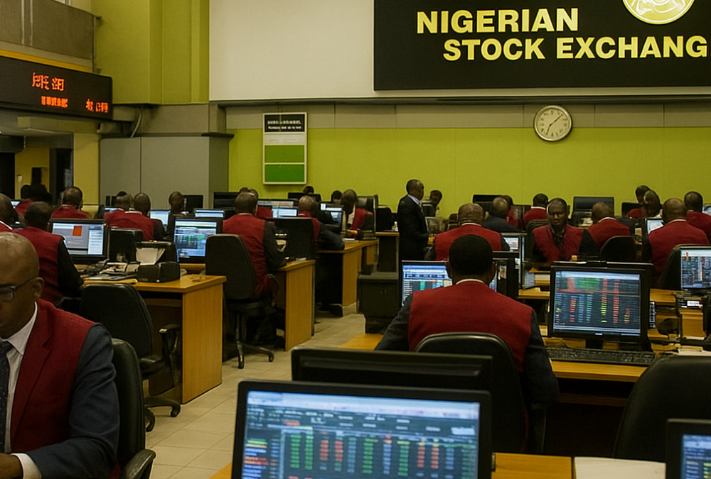 Trading floor of the Nigerian Stock Exchange, illustrating Africa’s underdeveloped stock markets despite vast natural resource wealth.