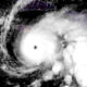 Satellite image of Hurricane Melissa, a powerful Category 5 storm, approaching Jamaica in October 2025 with swirling clouds and a defined eye.